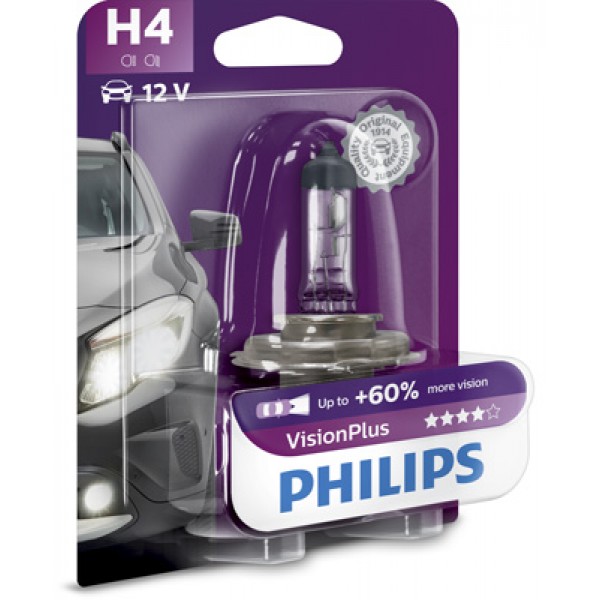 Крушка PHILIPS H4 VisionPlus V12 60/55W * 1бр. Крушка PHILIPS H4 VisionPlus V12 60/55W * 1бр.